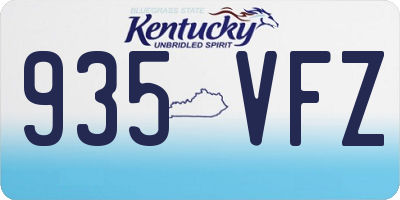 KY license plate 935VFZ