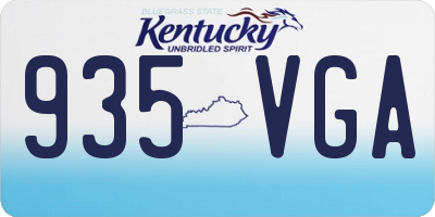 KY license plate 935VGA