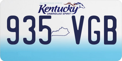 KY license plate 935VGB
