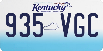 KY license plate 935VGC