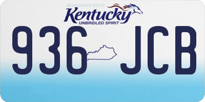 KY license plate 936JCB