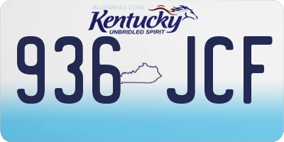 KY license plate 936JCF