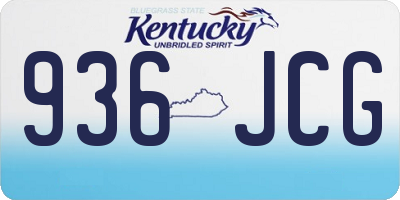 KY license plate 936JCG