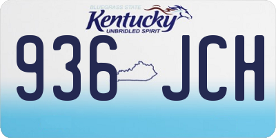 KY license plate 936JCH