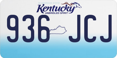 KY license plate 936JCJ