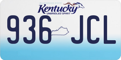 KY license plate 936JCL