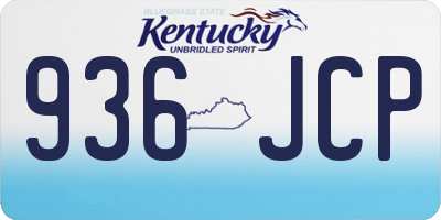 KY license plate 936JCP