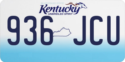 KY license plate 936JCU