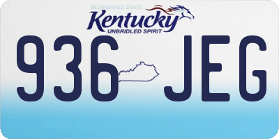 KY license plate 936JEG