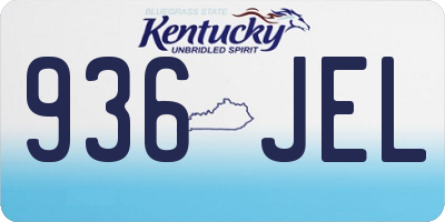 KY license plate 936JEL
