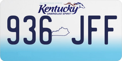 KY license plate 936JFF
