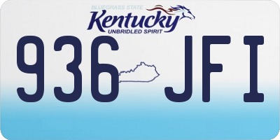 KY license plate 936JFI