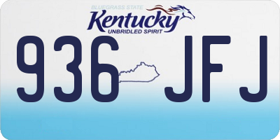 KY license plate 936JFJ