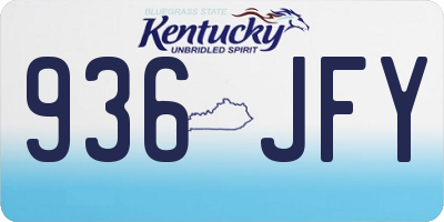 KY license plate 936JFY