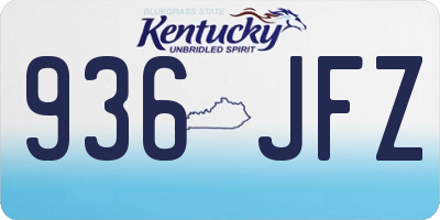 KY license plate 936JFZ