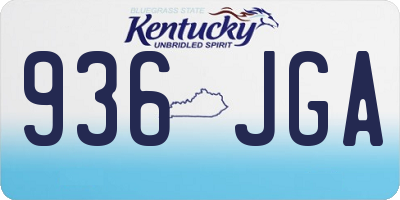 KY license plate 936JGA
