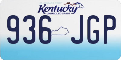 KY license plate 936JGP