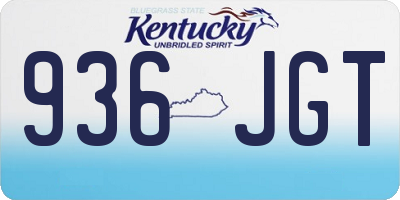 KY license plate 936JGT