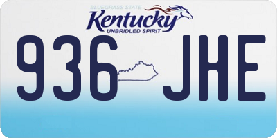 KY license plate 936JHE