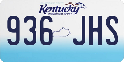 KY license plate 936JHS