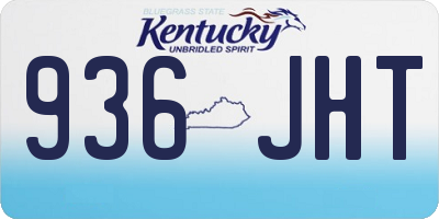 KY license plate 936JHT