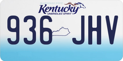 KY license plate 936JHV
