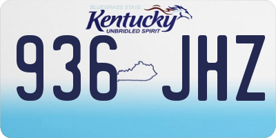 KY license plate 936JHZ