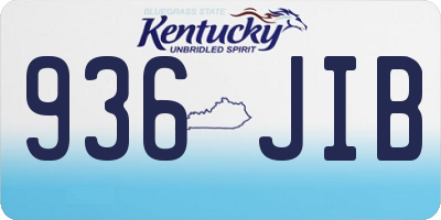 KY license plate 936JIB