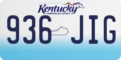 KY license plate 936JIG