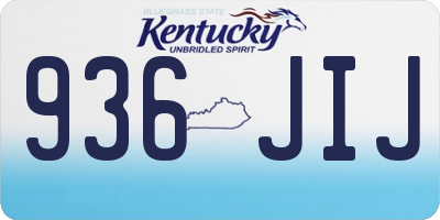 KY license plate 936JIJ