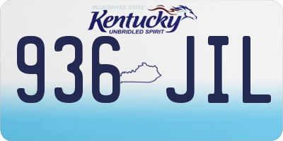KY license plate 936JIL