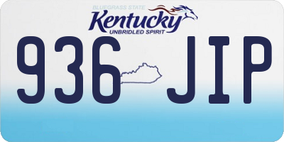 KY license plate 936JIP