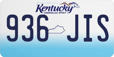 KY license plate 936JIS
