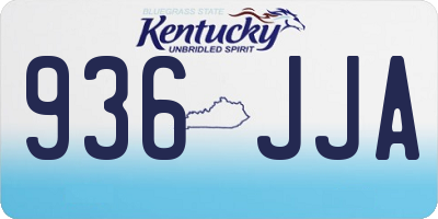 KY license plate 936JJA