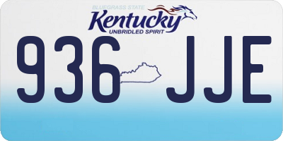 KY license plate 936JJE