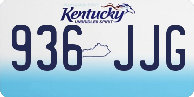 KY license plate 936JJG