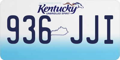 KY license plate 936JJI
