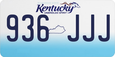KY license plate 936JJJ