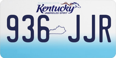 KY license plate 936JJR
