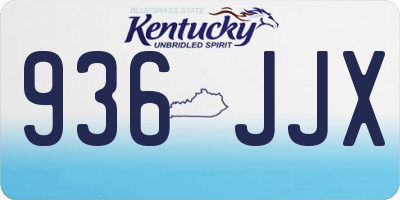 KY license plate 936JJX