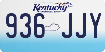 KY license plate 936JJY