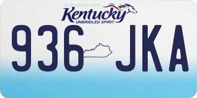 KY license plate 936JKA