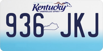 KY license plate 936JKJ