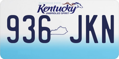 KY license plate 936JKN
