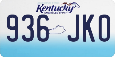 KY license plate 936JKO