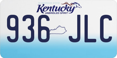 KY license plate 936JLC