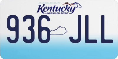 KY license plate 936JLL