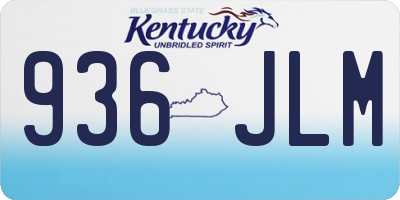 KY license plate 936JLM