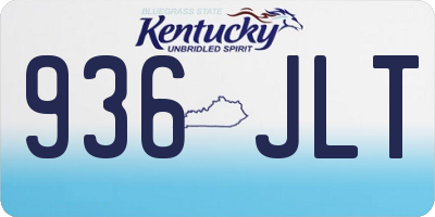 KY license plate 936JLT