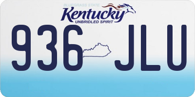 KY license plate 936JLU